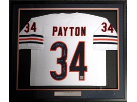 walter payton framed jersey